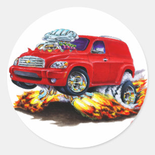 Chevy HHR Red Panel Truck Classic Round Sticker