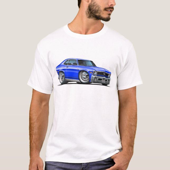 Chevy Nova Blue Car T-Shirt (Front)