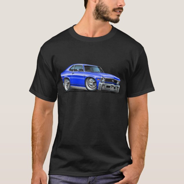 Chevy Nova Blue Car T-Shirt (Front)