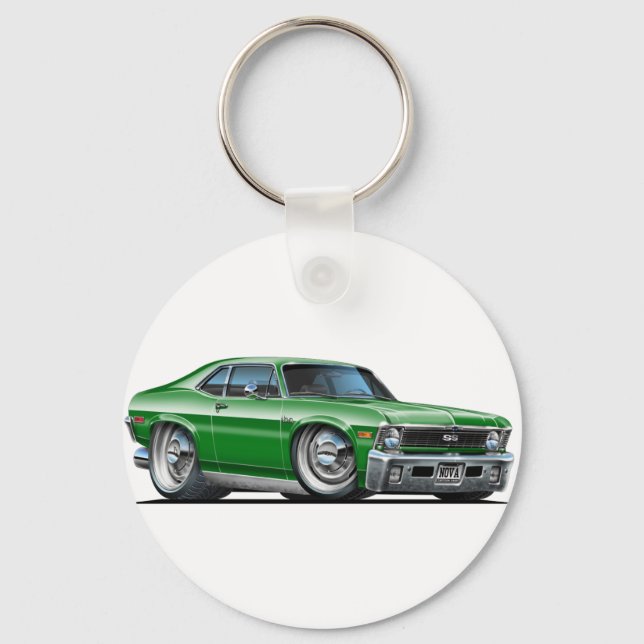 Chevy Nova Green Car Key Ring (Front)
