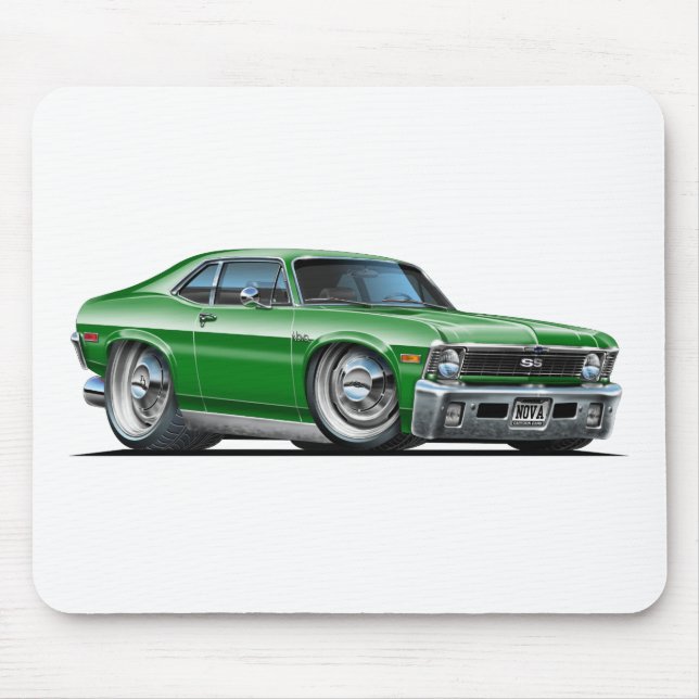 Chevy Nova Green Car Mouse Mat (Front)