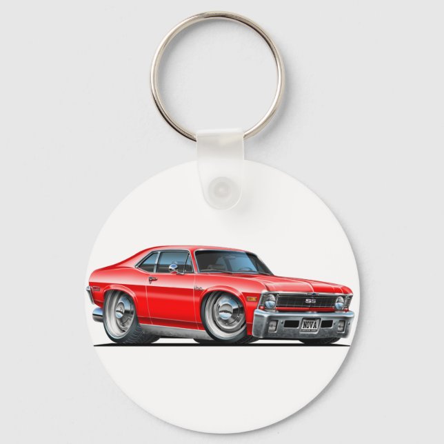 Chevy Nova Red Car Key Ring (Front)