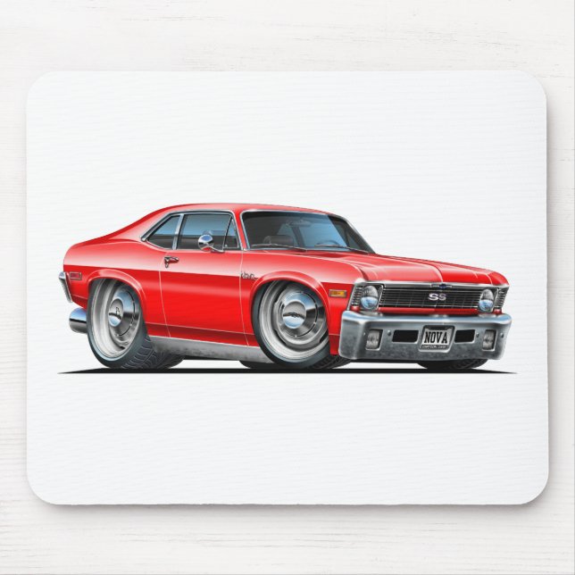 Chevy Nova Red Car Mouse Mat (Front)