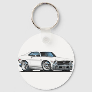 Chevy Nova White Car Key Ring
