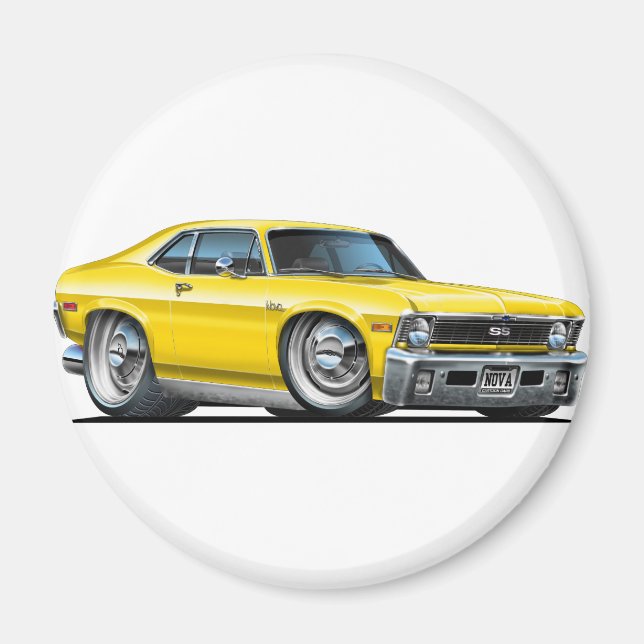 Chevy Nova Yellow Car Magnet (Front)