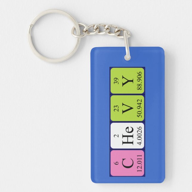 Chevy periodic table name keyring (Front)