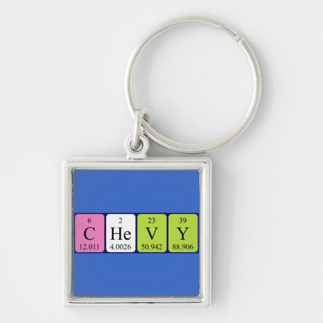 Chevy periodic table name keyring (Front)