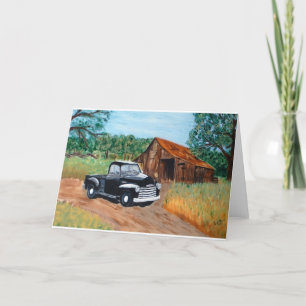 Chevy Pick-up and an old barn Holiday Card