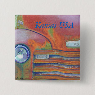 Chevy Rust Chevrolet Pickup Truck 15 Cm Square Badge