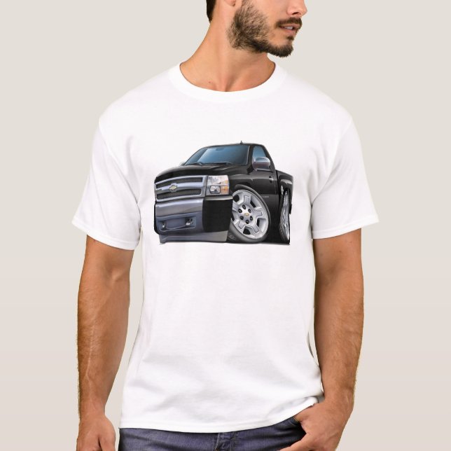 Chevy Silverado Black Truck T-Shirt (Front)