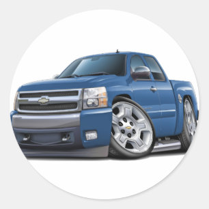 Chevy Silverado Blue Granite Extended Cab Classic Round Sticker