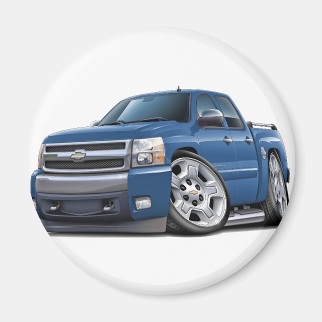 Chevy Silverado Dualcab Blue Granite Truck Magnet (Front)