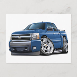 Chevy Silverado Dualcab Blue Granite Truck Postcard