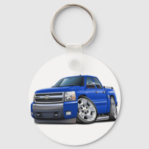 Chevy Silverado Dualcab Blue Truck Key Ring