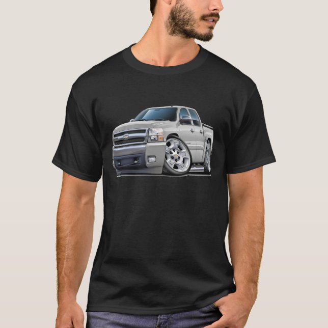 Chevy Silverado Dualcab White Truck T-Shirt (Front)