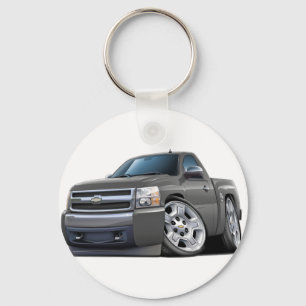 Chevy Silverado Grey Truck Key Ring