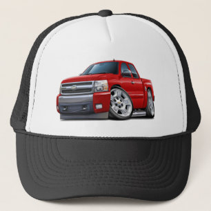 Chevy Silverado Red Extended Cab Trucker Hat