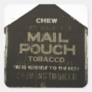 Chew Mail Pouch Tobacco - Antique Photo Finish Square Sticker