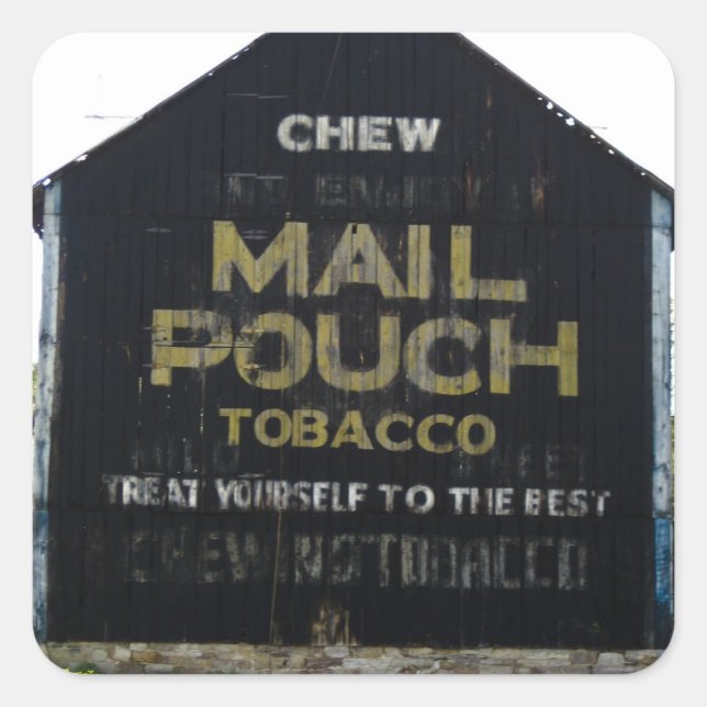 Chew Mail Pouch Tobacco Barn - Original Photo Square Sticker (Front)