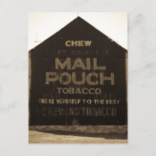 Chew Mail Pouch Tobacco Barn - Sepia Finish Postcard