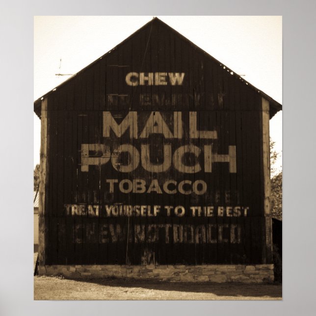 Chew Mail Pouch Tobacco Barn Sepia Poster (Front)