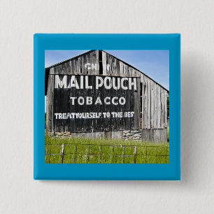 Chew Mail Pouch Tobacco, Old Barn 15 Cm Square Badge