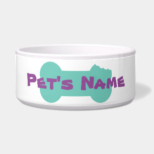Chewed Bone Personalised Dog Bowl 1