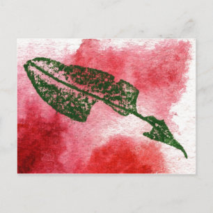 "Chewed Cherry Leaf #1" Country Roads Postcard