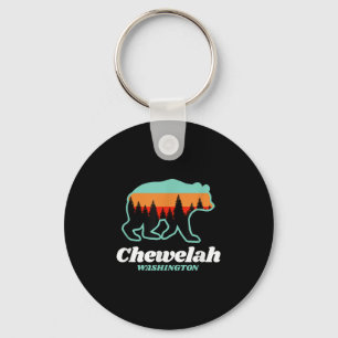 Chewelah Washington Skiing Bear  Key Ring