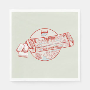 Chewing gum funny tuna fish flavour napkin