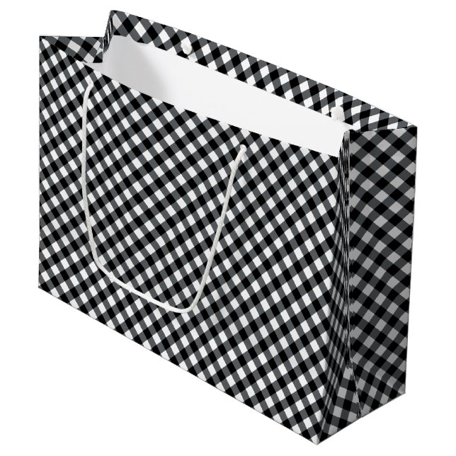 Chex 12-BLACK-WHITE-GIFT BAG L (Front Angled)