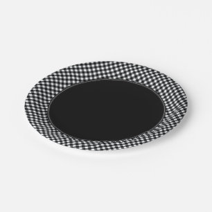 CHEX 12-BLACK-WHITE-PAPER PLATES-2 PAPER PLATE