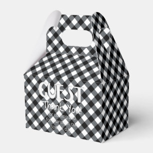 Chex 12-BLACK-WHITE-PARTY FAVOR BOX, gable style Favour Box