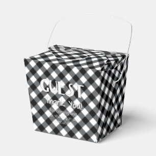 Chex 12-BLACK-WHITE-PARTY FAVOR BOX, take out Favour Box