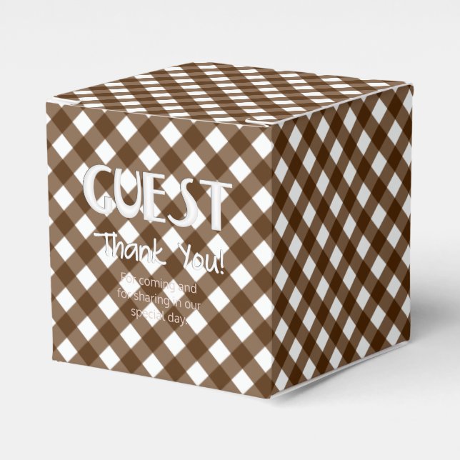 Chex 14-BROWN-PARTY FAVOR BOX, square box (Front Side)