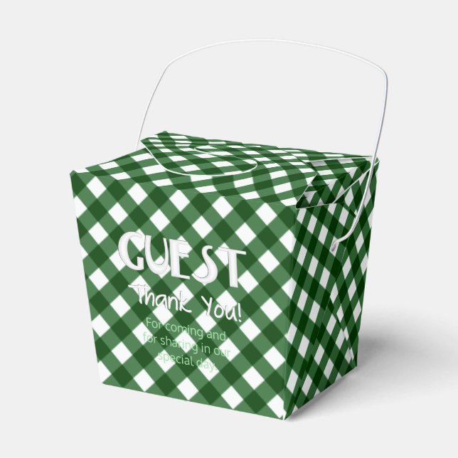 Chex 16-CHRISTMAS GREEN-PARTY FAVOR BOX, take out Favour Box (Front Side)