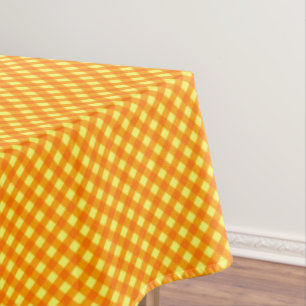 CHEX 3-ORANGE-YELLOW-COTTON TABLECLOTH 60x104in