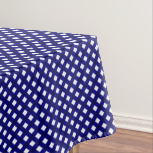 CHEX 4-DARK BLUE-COTTON TABLECLOTH 60x104in