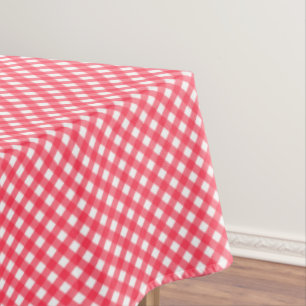 CHEX 7-WATERMELON RED-COTTON TABLECLOTH 60x104in