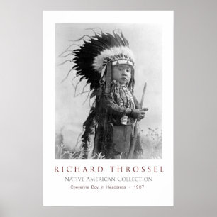 Cheyenne Boy in Headdress Poster