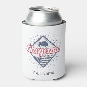 Cheyenne City Wyoming United States Vintage USA Can Cooler