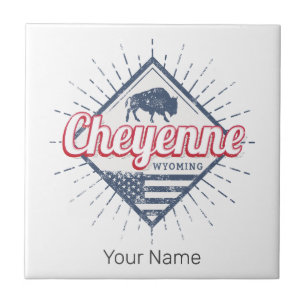 Cheyenne City Wyoming United States Vintage USA Tile