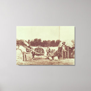 Cheyenne Indians on the Move, 1878 (b/w photo) Canvas Print
