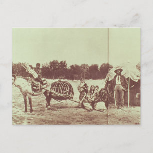 Cheyenne Indians on the Move, 1878 (b/w photo) Postcard