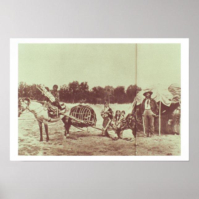 Cheyenne Indians on the Move, 1878 (b/w photo) Poster (Front)