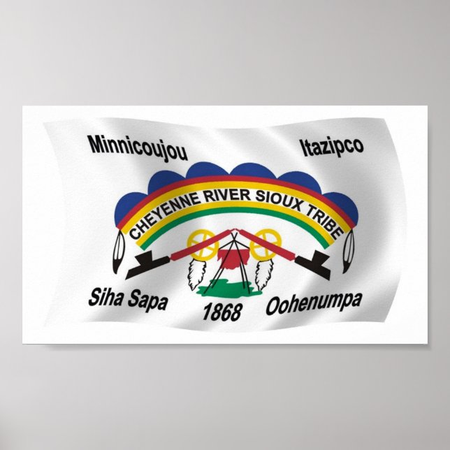 Cheyenne River Sioux Flag Poster Print (Front)