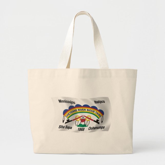 Cheyenne River Sioux Flag Tote Bag (Front)