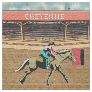 Cheyenne Rodeo Cowgirl Barrel Racing 2 Fabric
