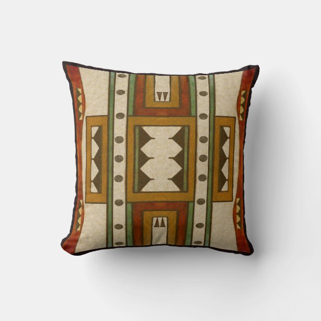 Cheyenne style 1860's parfleche design cushion (Front)