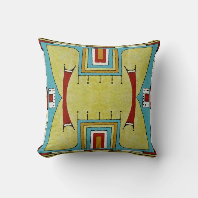 Cheyenne style 1860's parfleche design cushion (Front)